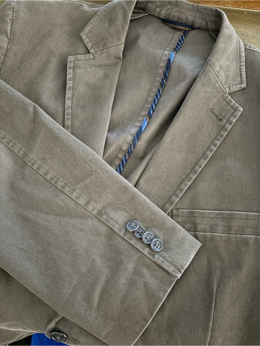 Kroon Men’s Bono 1 Wash Cotton Stretch 2-Button Chino Blazer Green 44R Pocket